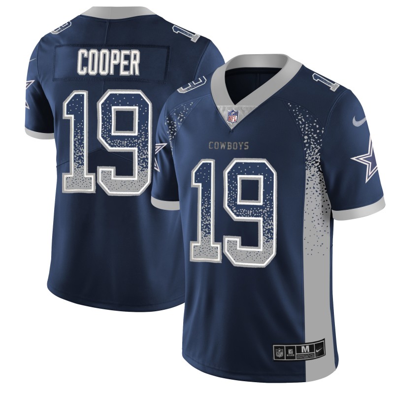 Men's Dallas Cowboys #19 Amari Cooper Navy Blue 2018 Drift Fashion Color Rush Limited Stitched NFL Jersey
